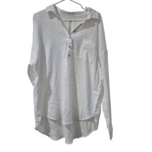 Melloday Women's White Cotton Top Blouse NEW